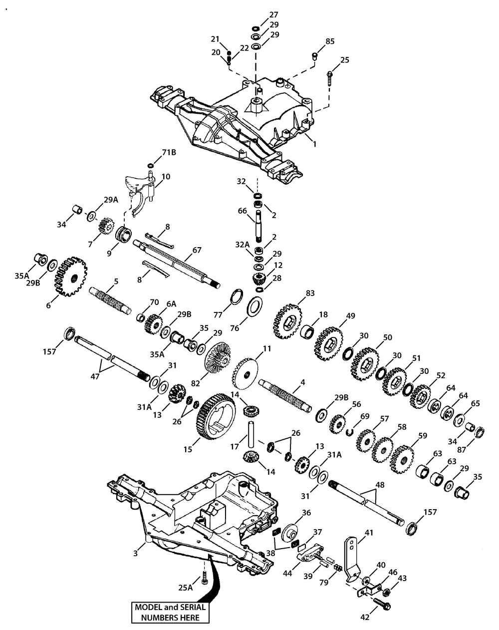 Transmission Assembly Diagram and Parts List for (12AE76M8010)(2019) Cub Cadet Lawn Mower